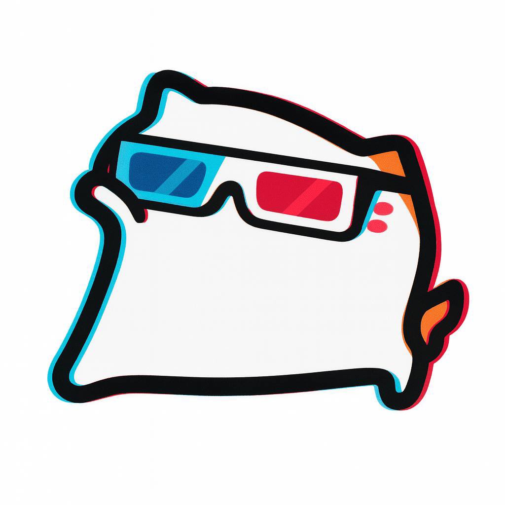 Crumb character with 3D glasses
